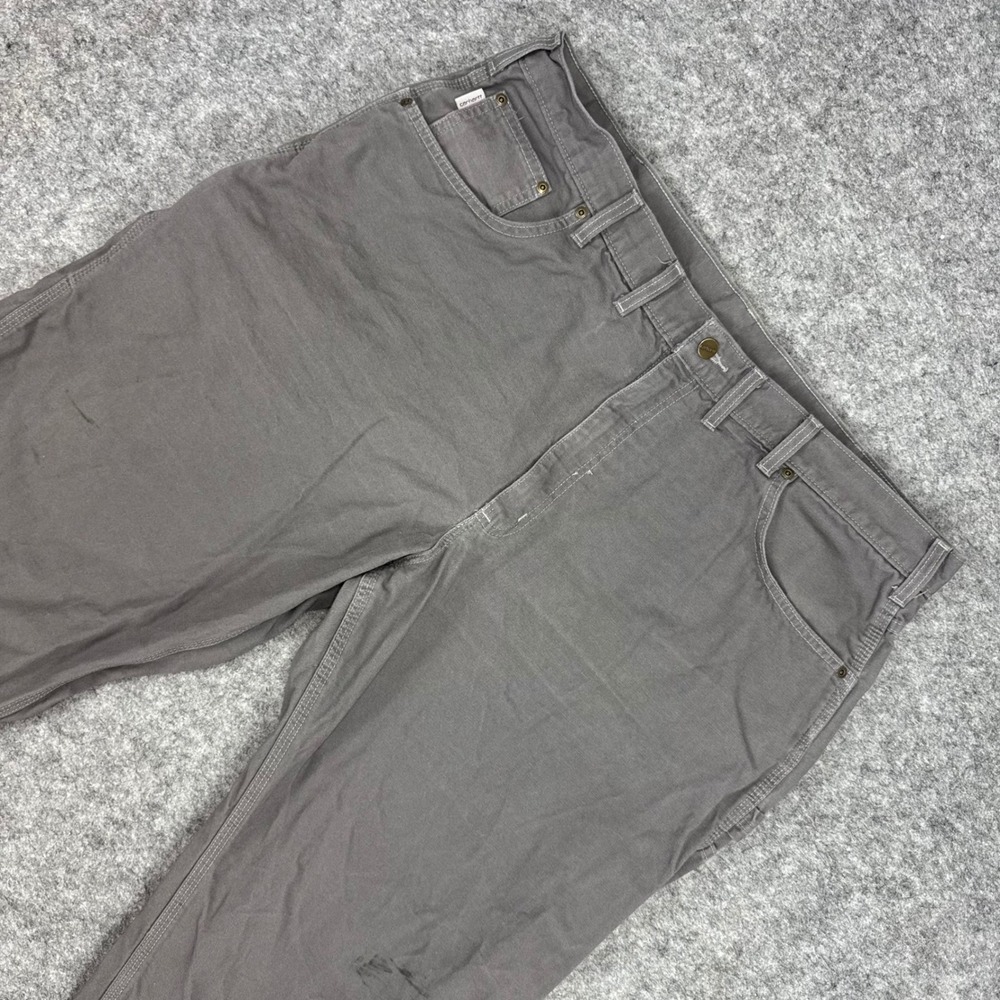 Carhartt Men Carpenter Pants Cargo Workwear Canvas Gray Size 44x30